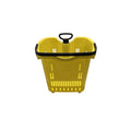 Supermarket Plastic 45L 2 Wheels Rolling Shopping Basket with Pull Handle