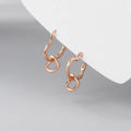 925 Sterling Silver Interlocking Love Heart Shape Rose Gold Plated Hoops Earrings Fashion Jewelry Earings for Women