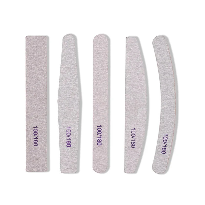 Wholesale Reusable 180/240 Grit zebra Nail Files Custom logo Double Side 80/80 100/180 Mix Shapes Cardboard Files for Manicure