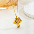 New Design Waterproof 18K Gold Plated Stainless Steel Lucky Mushroom Charms Necklace Women Jewelry Gifts