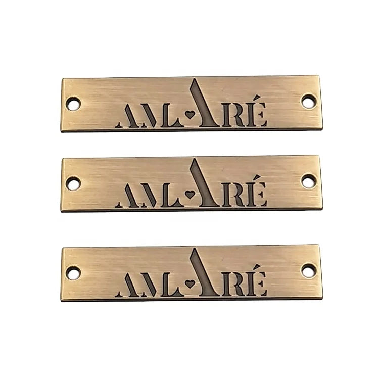 Newest Design Custom Garment Metal Brand logo Metal Clothing Labels Decorative Bag Metal Tags for Handbag