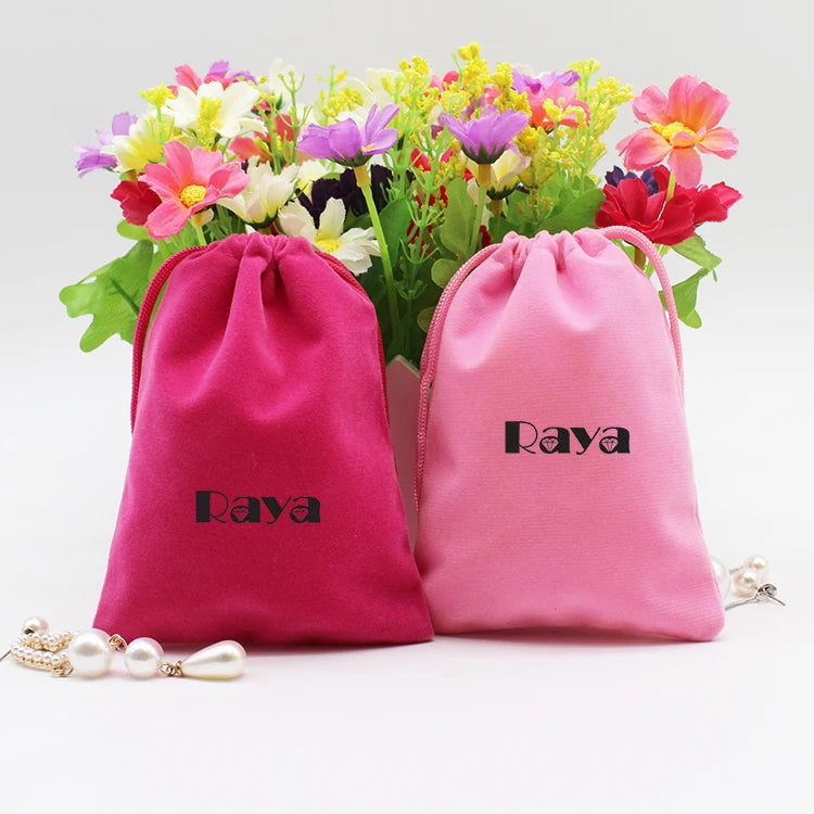 Custom Logo Small Jewelry Pouch Bags Suede Velvet Drawstring Dust Bag for Watch & Glasses Custom Size