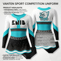 Hot Sale Sublimation Cheer Pleated Skirt Uniform Cheerleading Purple White Spandex School Uniform for Cheerleaders