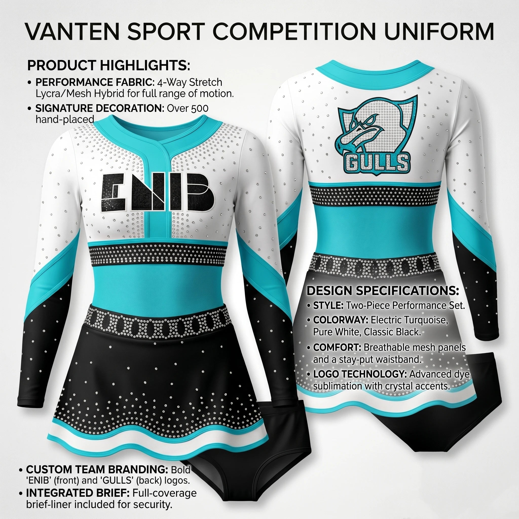Hot Sale Sublimation Cheer Pleated Skirt Uniform Cheerleading Purple White Spandex School Uniform for Cheerleaders