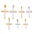 Hot Selling Jewelry Zircon Pendant  Dainty Stainless Steel Crystal Charm Cross Pendant