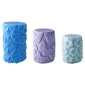 DIY 3D Ocean Wave Rose Flower Butterfly Cylindrical Aromatherapy Candle Moulds Large Pillar Candle Silicon Mold Long