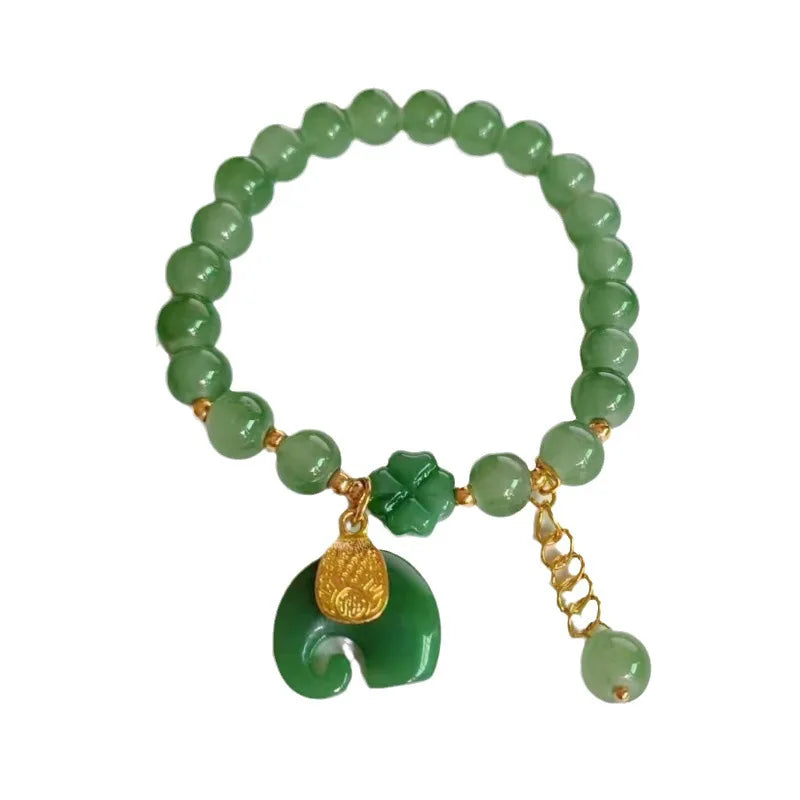 Trendy Clear Crystal Glass Beads Butterfly Bracelet Crystal Gemstone Beads Gold Handmade Bracelet for Women Girls Gift