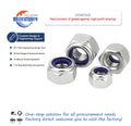 304 Stainless Steel Self-Locking Anti-Slip Zinc Plated Locking Nut DIN985/DIN982 M2-M30 Metric Left/Right Thread