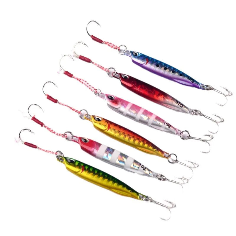 Long-Cast Mackerel Bionic Freshwater Saltwater River Lake Bass Jigging Lure Metal Small Iron Plate Lead Hard Bait Crooked Mouth