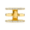 LOZRUNVE Sterling Silver 925 Jewellery Hip Hop Triple Finger Ring Women 18k Gold