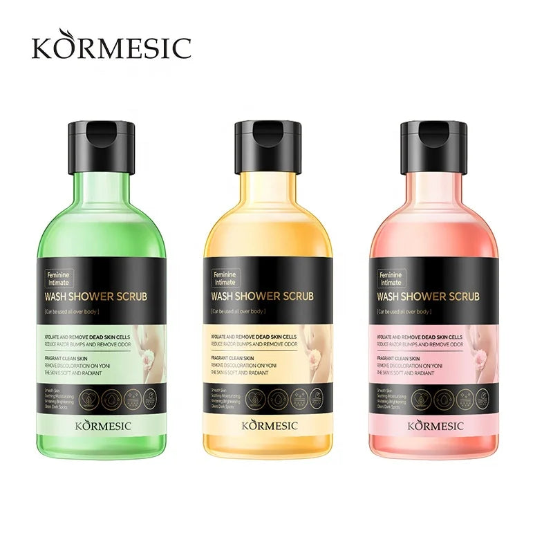 Private Label KORMESIC Body Wash Gentle Cleansing Exfoliating Scrub Fragrance Body Cleansing Shower Gel