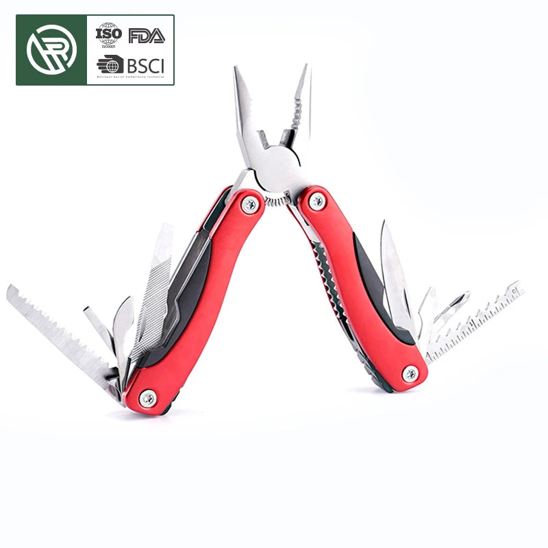 Bochen Custom Gifts 10In1 Combination Multifunctional Pliers Outdoor Camping Survival Essential Folding Pliers With Knife