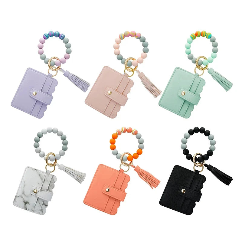 Fashion Silicone Wristlet Bracelet Luxury Leather Keychain Wallet Car Designers Keychain Design Keyring Key Chain Factory