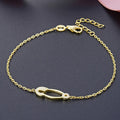 925 Sterling Silver Kpop Bracelet for Couples Trendy Fashion Gold Plated Pin Bracelets Diamond Rose Gold Stones Zircon Rhodium