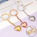 Personalized Custom Logo Non Tarnish Silver 18k Gold Plated Stainless Steel Heart Shaped Photo Frame Keychain for Women