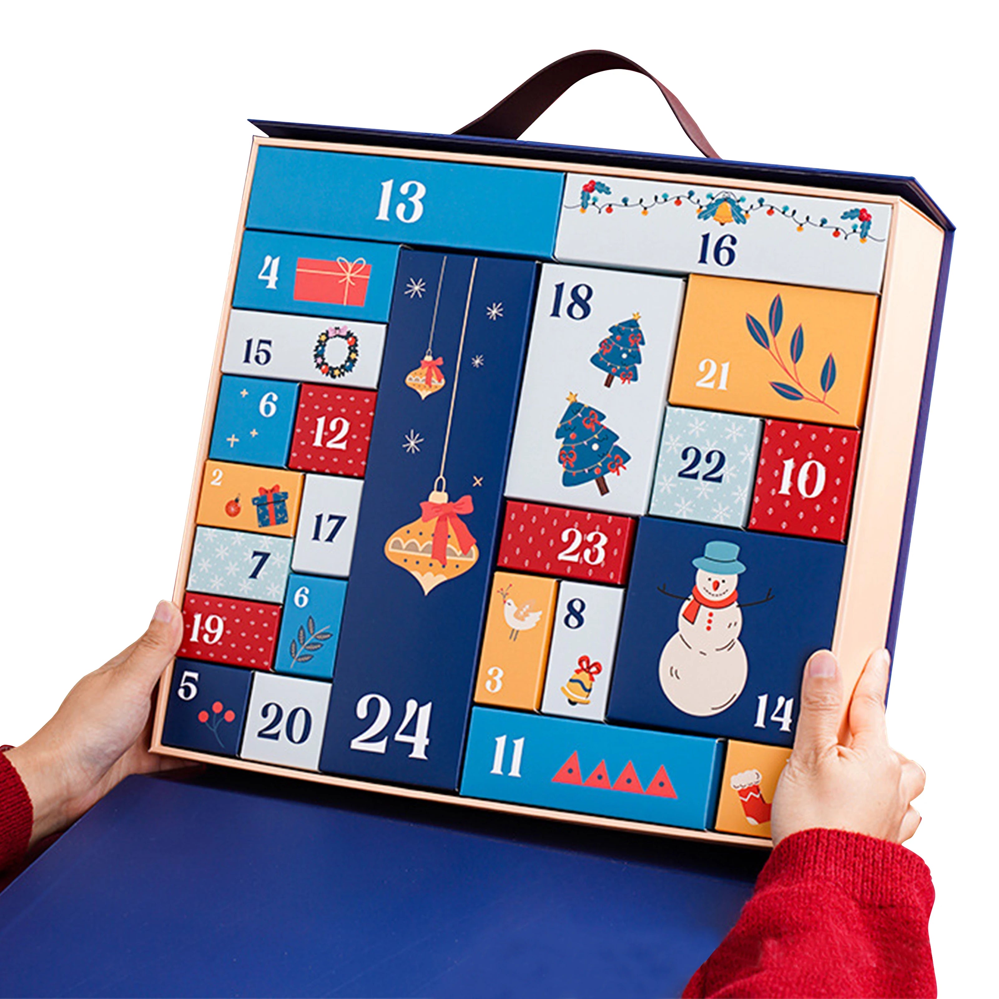 Custom Empty Cosmetic Chocolate Candy Drawer Gift Packaging Christmas Advent Calendar Box
