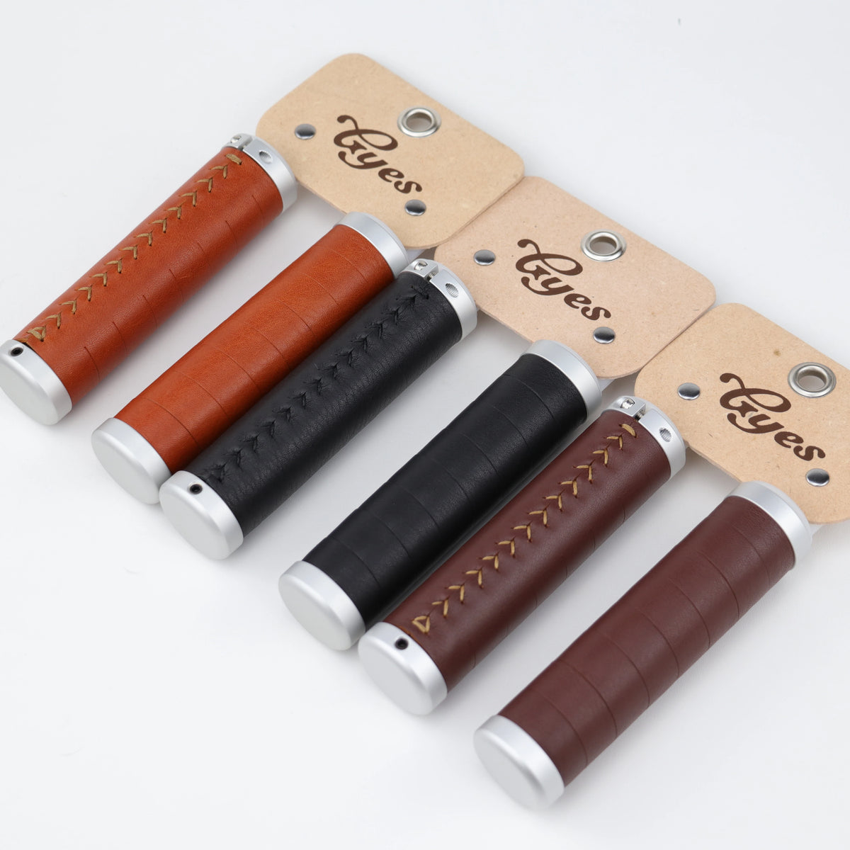 Gyes G-1035L Mountain Bike MTB Road Bike 130mm Retro Bicycle Handlebar Grip Genuine Cowhide