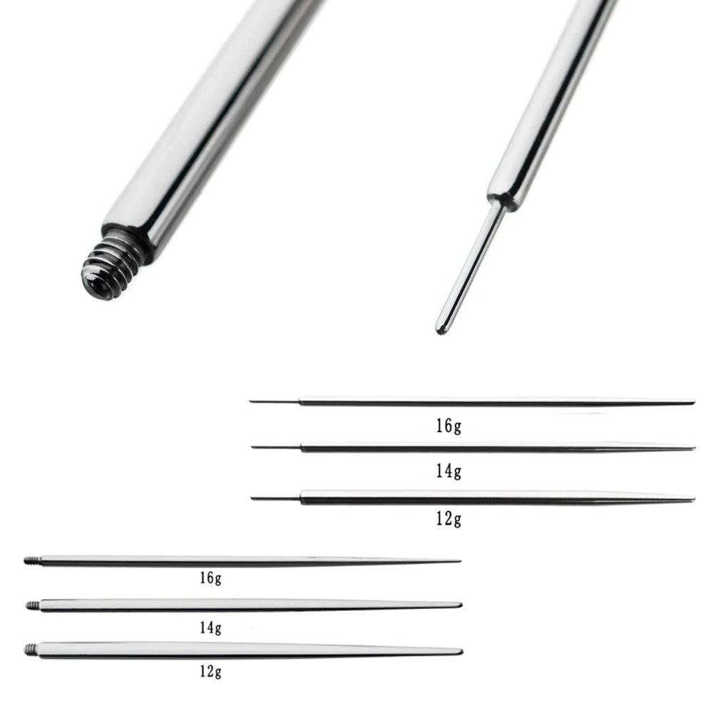 Piercing Needles G23/ASTM F136 Titanium PreSterile Push in Jewelry Accessories