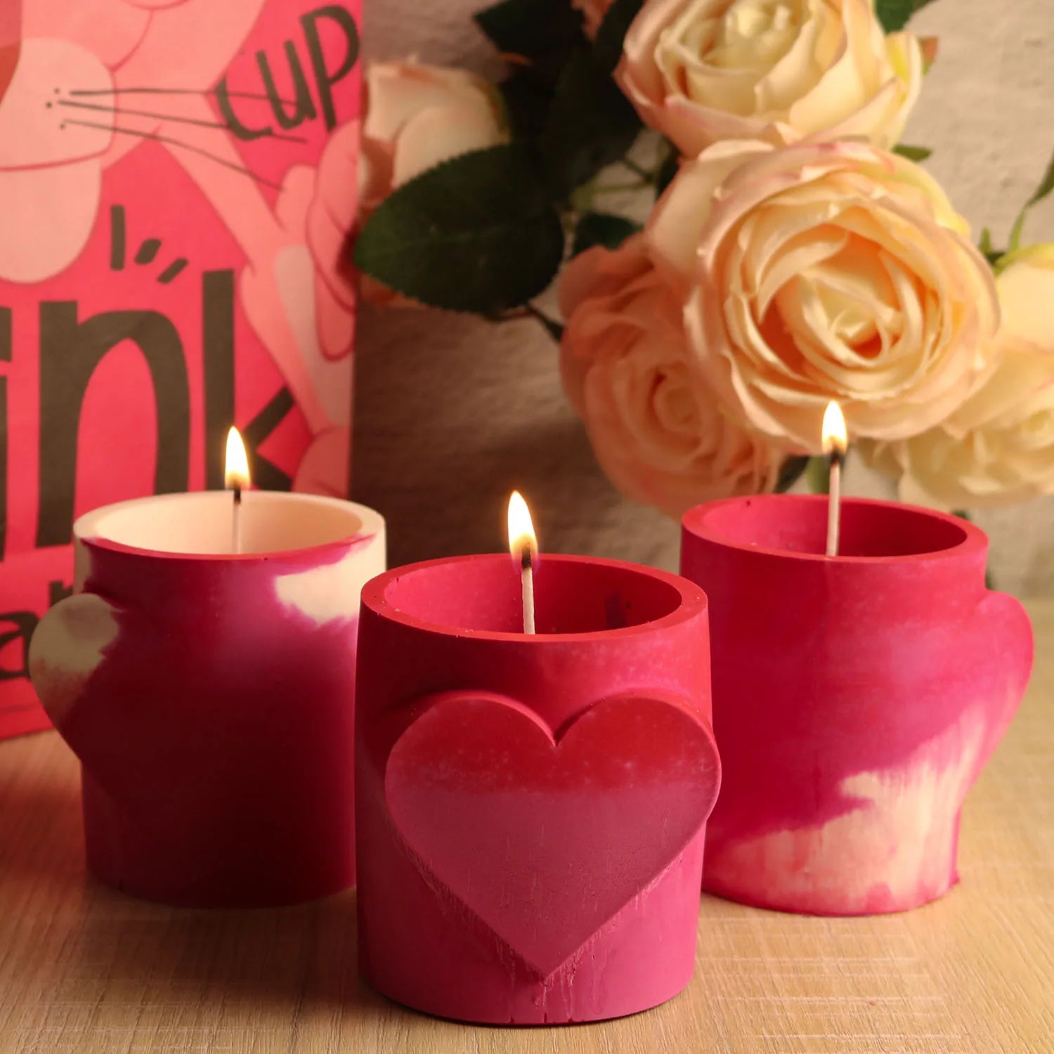 Stunning 3D Heart-Shaped Cup Candle Molds Enhance Your Home Decor 3.2 inch Easy to Demold Heart Cup Mold for Couples