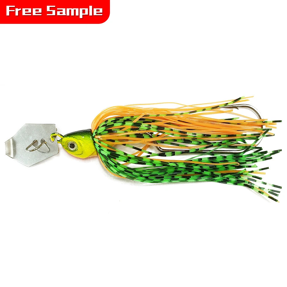 Newbility Fishing Lures 8.5cm 17g Jig Head Skirts Bass Chatterbait Spinnerbait With Swivel