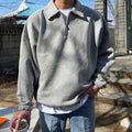 Quarter Zip Neck Collar Autumn Sweatshirt Jumper Men Polyester/Cotton Embroidered Digital Printed Breathable Jacket