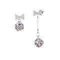 925 Sterling Silver Bowknot zircon Earrings For Women 2021 New Trend Personality Lady Fashion Jewelry