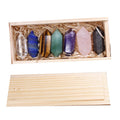 Natural Crystal Healing Set 7 Chakra Stone Kit Yoga Meditation Set Chakras Crystals Healing Therapy Stones Set with Wooden Box