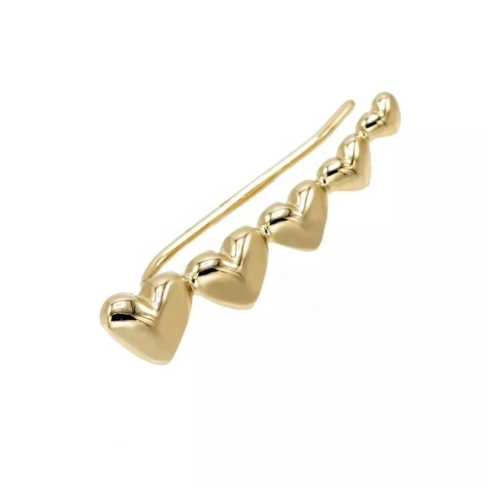 LOZRUNVE Wholesale Fashion 925 Silver Hears Ear Crawler Climber Earring Women