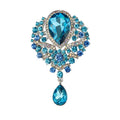 Bride Drop Flower Wedding Brooch Pin Clear Crystal Rhinestones for Invitation Card Party