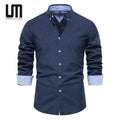 OEM Autumn Clearance Sale Men's Oversize Casual Blouse Long Sleeves Yarn-Dyed Shirts Breathable Shirt