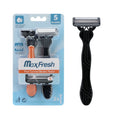 MaxFresh 5  Blade razor Open Back Stainless Steel Pivoting Head with Lubricating Strip Easy to Rinse 2 Pieces Pack