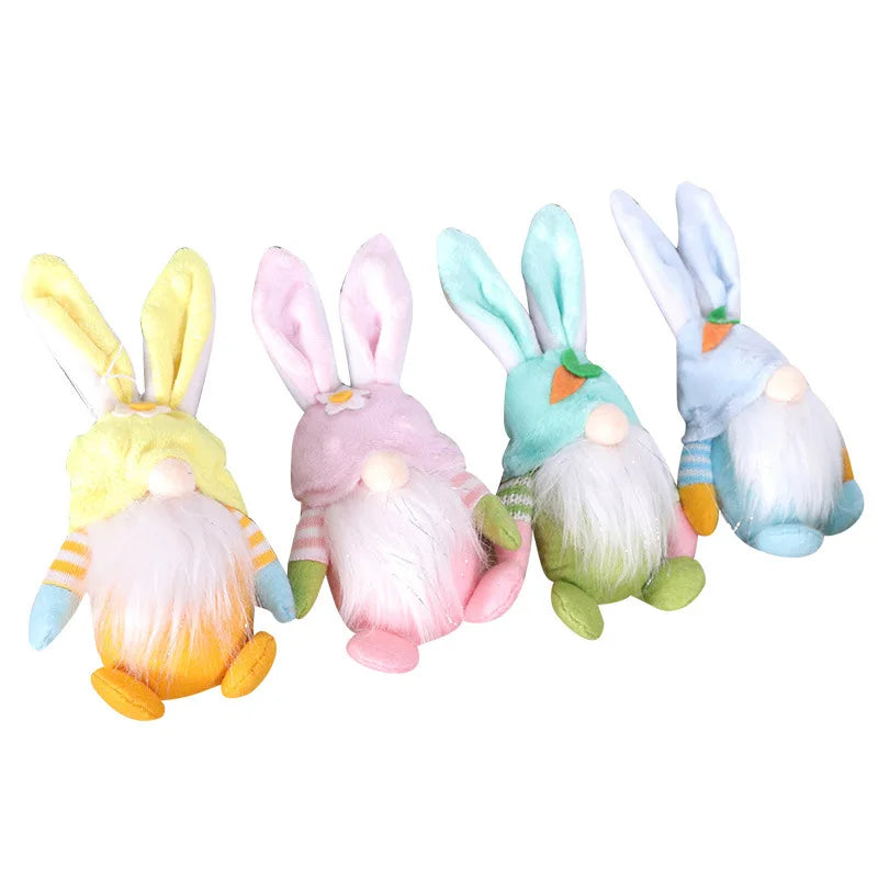 Easter Festival Decor Faceless Gnome Rabbit Dwarf Bunny Doll for Home Party Bedroom Living Room with Window Figurine Ornaments