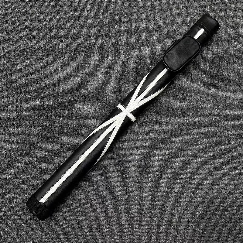Classic Black and White Design 2 Hole Pool Cue Case Stick Cue Bag 1/2 Billiard Cue Leather Bag  Random Style for Sale