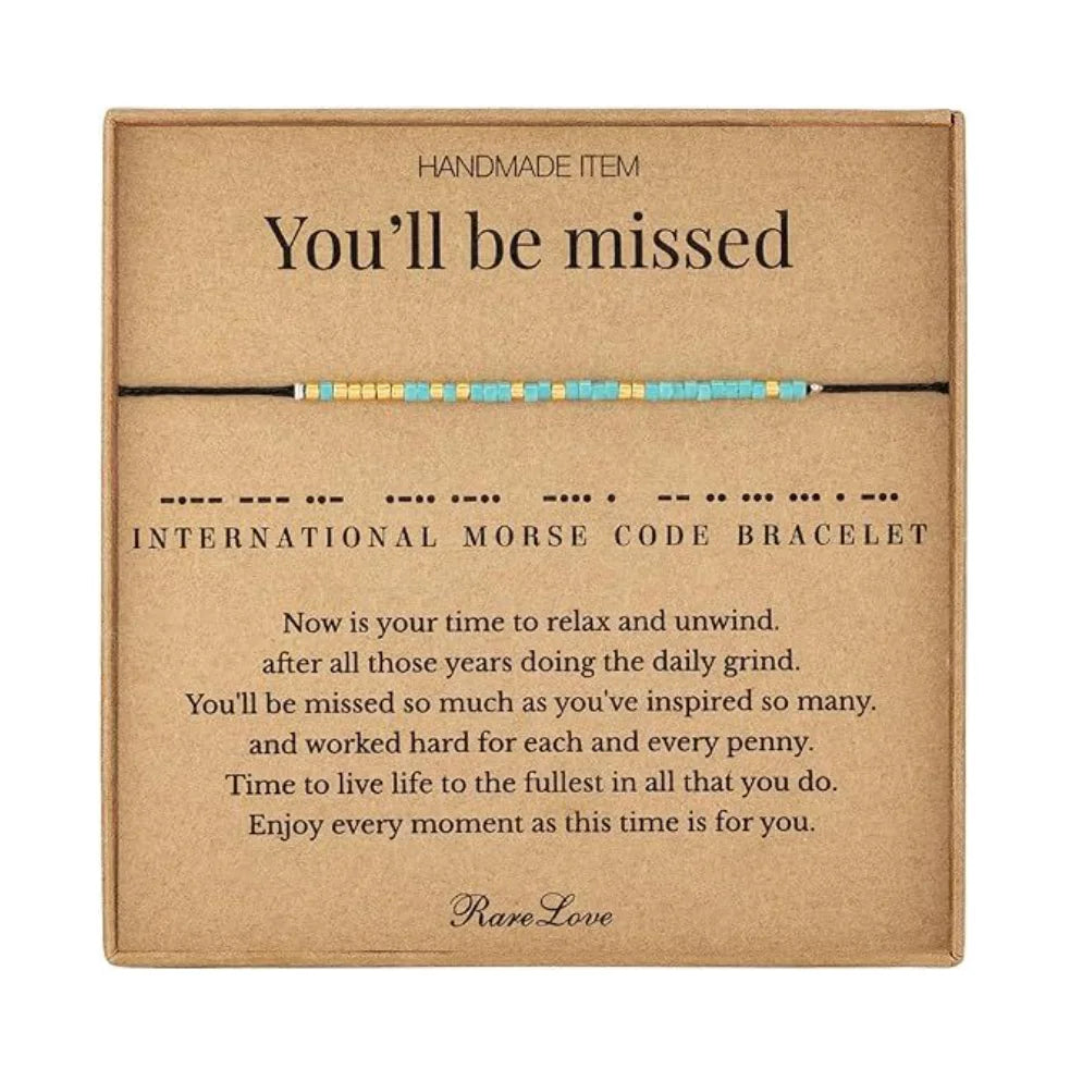 Natural Stone Password Bracelet Hand Woven Adjustable DIY Gold Bucket Pearl Turquoise Morse Password Bracelet