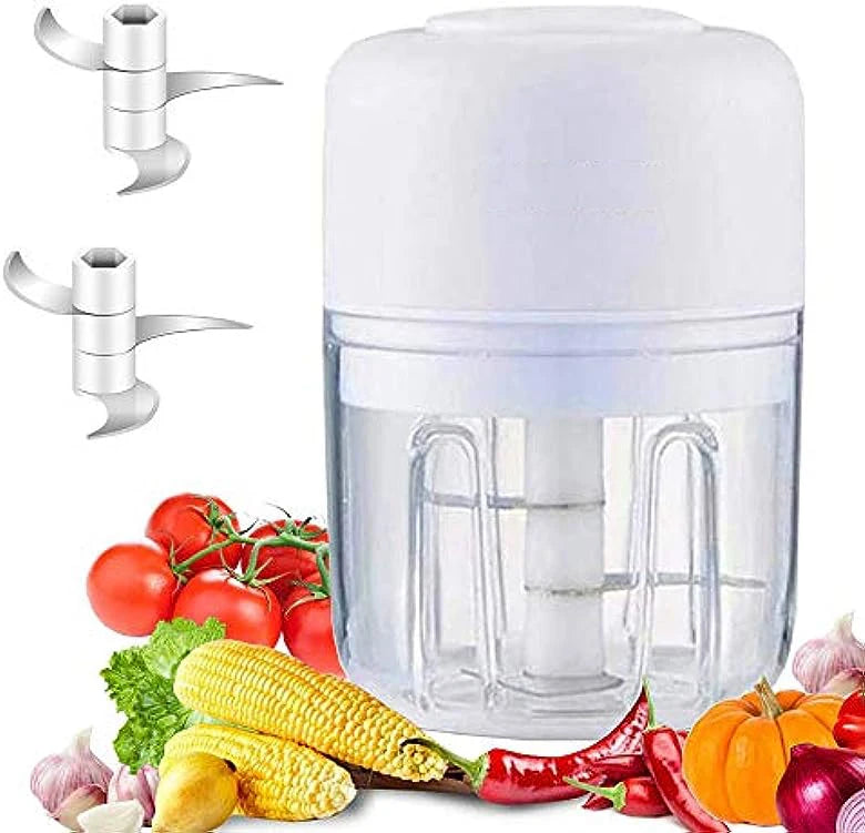 Home Use Wireless Electronic Portable USB Mini Plastic Eco-Friendly Food Processor Kitchen Tool Garlic Press Chopper
