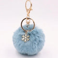 Promotion Pom Pom Snowflake Keychain Puff Fur Ball Pompom Other Keychain Fluffy Accessories Bag Charm Christmas Fluffy Keychain