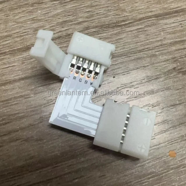 5Pin 10mm L Shape Corner LED Strip Connector DC12V 24V RGBW 10mm PCB Width 5 Pin Led Strip Lights Solderless Quick Connectors