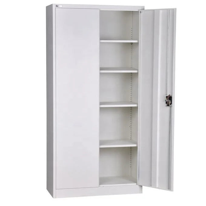 Office Storage Furniture with 4 Adjustable Shelves 2 Door Steel Filing Cabinets Lateral File Cabinets