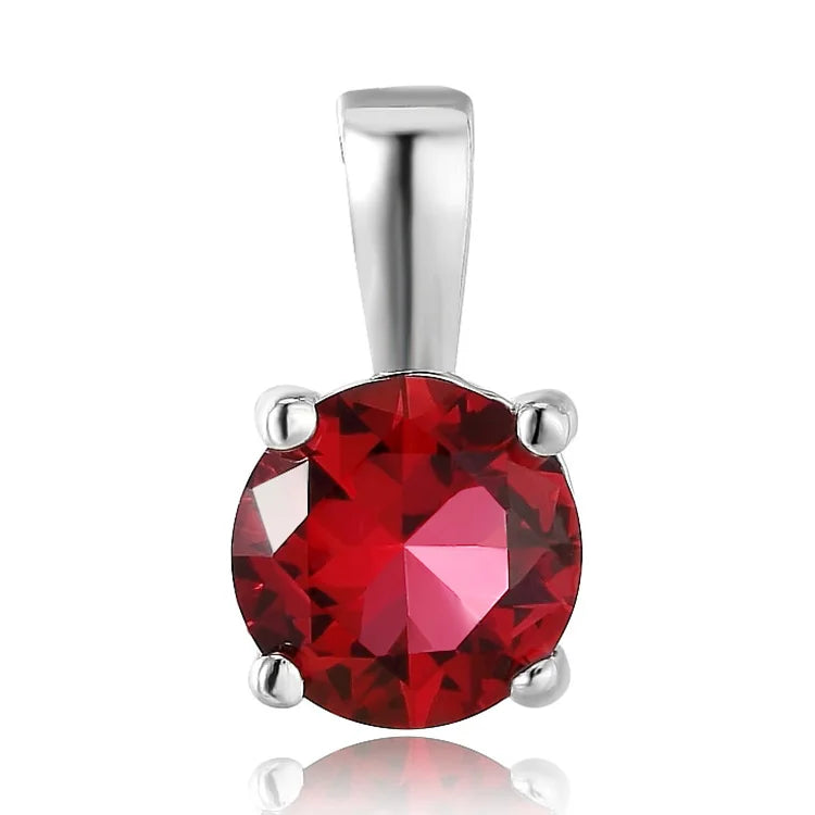 Daily Wear 925 Sterling Silver Pendants Birthstone Simple Fashion 4 Prong Setting Pendant