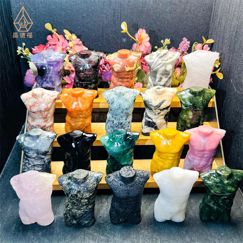 Kindfull Factory Wholesale Stone and Crystal Mix Materials 7.5CM Male Model for Decor