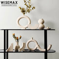 WISEMAX FURNITURE Nordic Style Living Room Home Decoration Flower Pot Small Ceramic Vase for Interior Design Art Decor