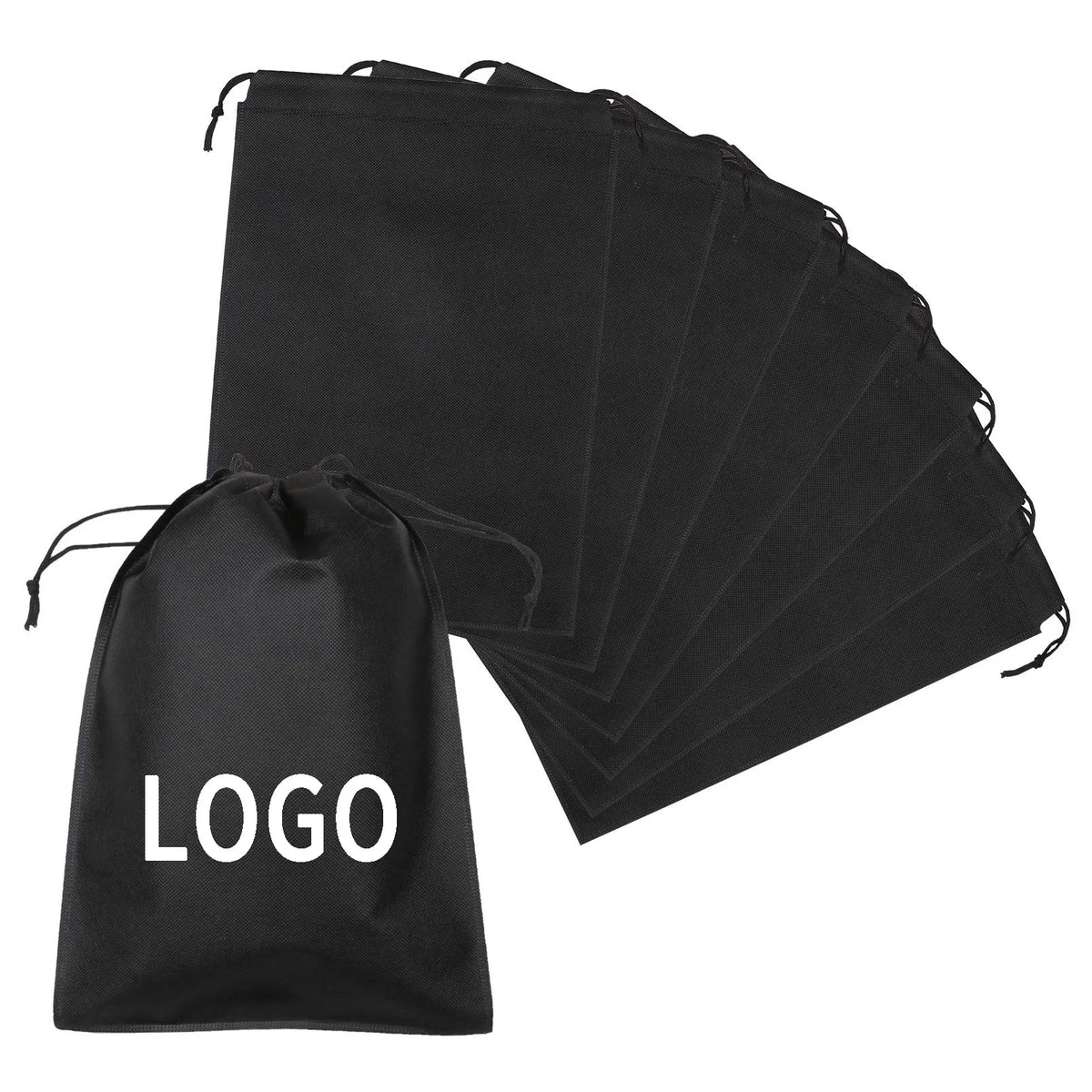 Wholesale Reusable Non Woven Pull Rope Dust Bag Eco Friendly Travel Carrying Black Drawstring Bag with Logo All Seasons China