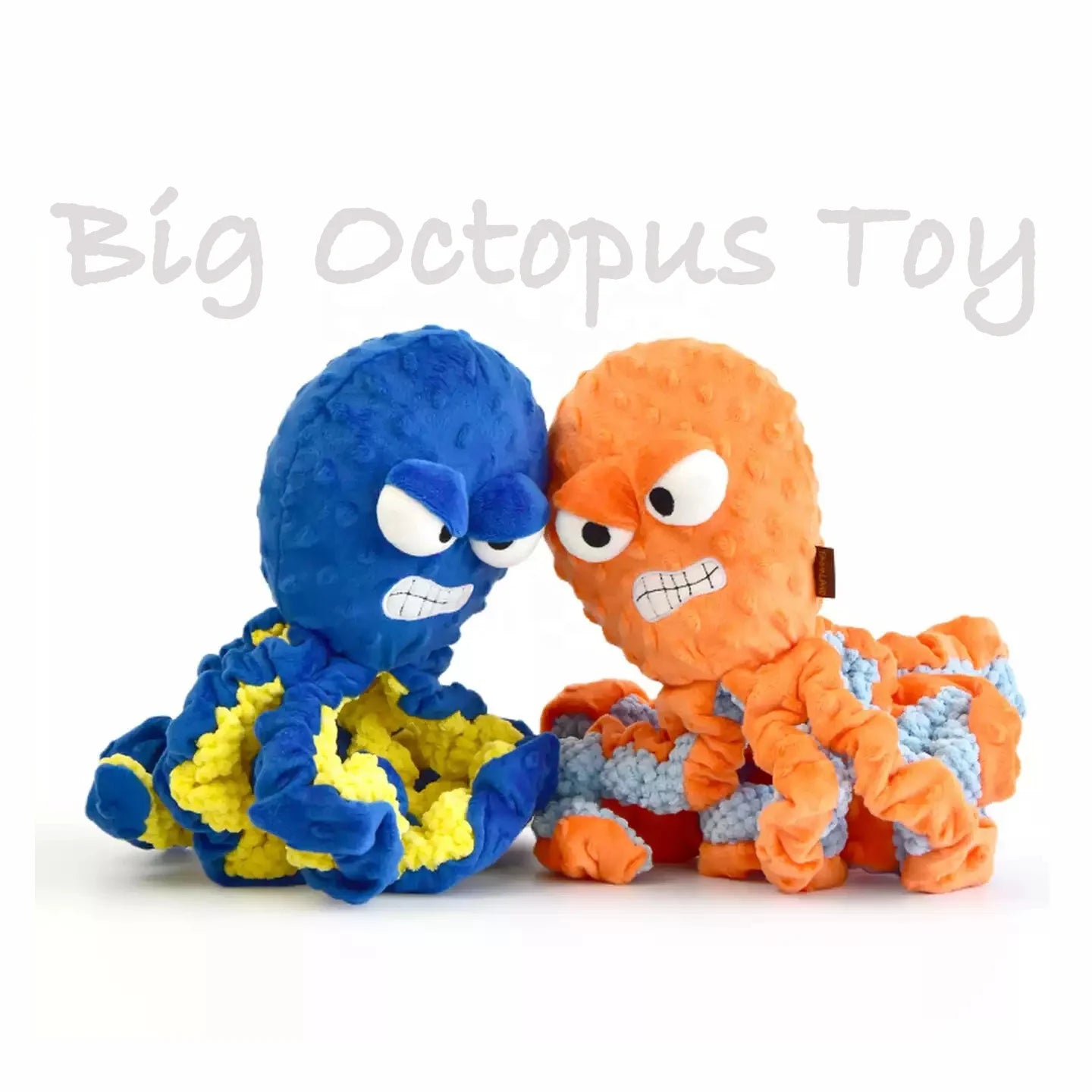 Tough Plush Dog Toys Large Interactive Pullable and Tug Big Octopus Squeaky Doggie Toy Keep Them Busy for Big Dogs