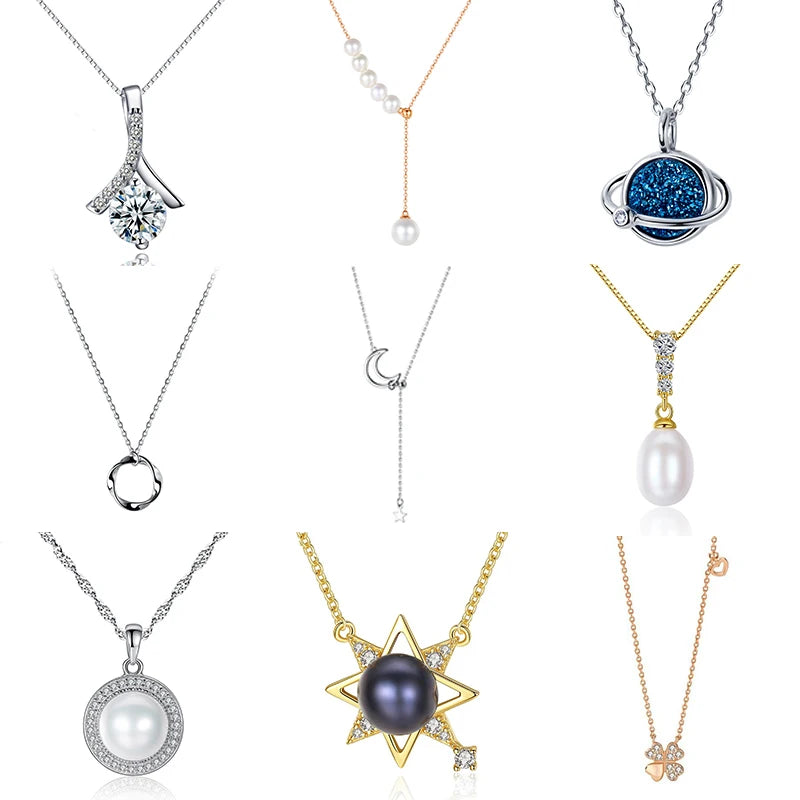 Simple Colorful Good Jewelry Necklace Fashion S925 Sterling Silver Pendant Necklace for Women Jewelry