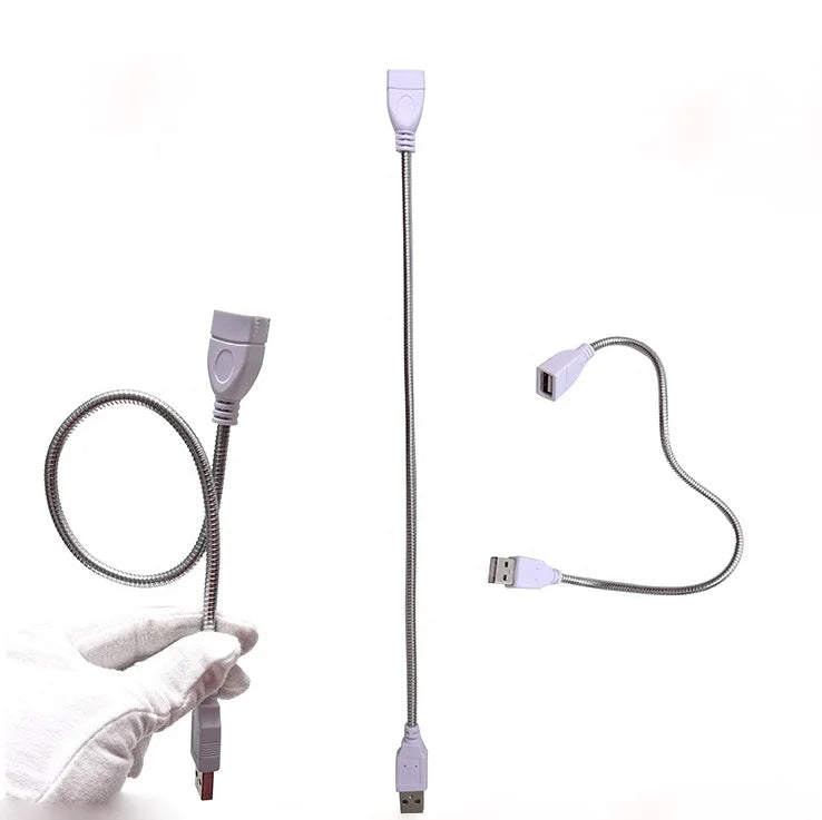 Factory Flexible USB Extension Cord Male to Female LED Light Adapter Extender Cable 375mm for Laptop PC Desk Reading Charging