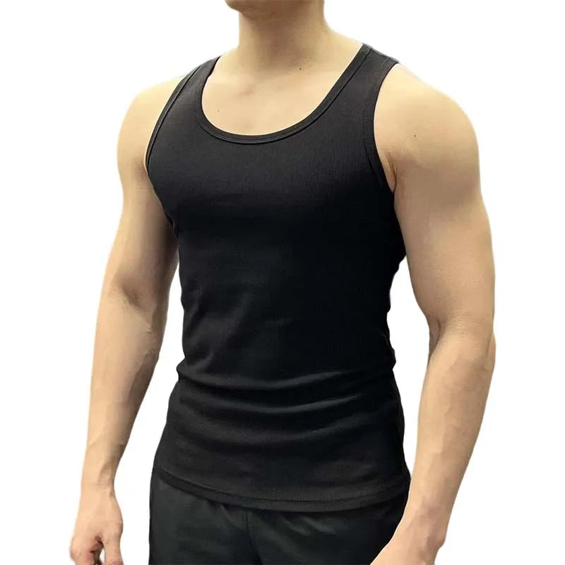 Pack of 3 Custom Logo Muscle Sleeveless Vest Plus Size Ribbed Tank Top Fitness Men's Tank Top
