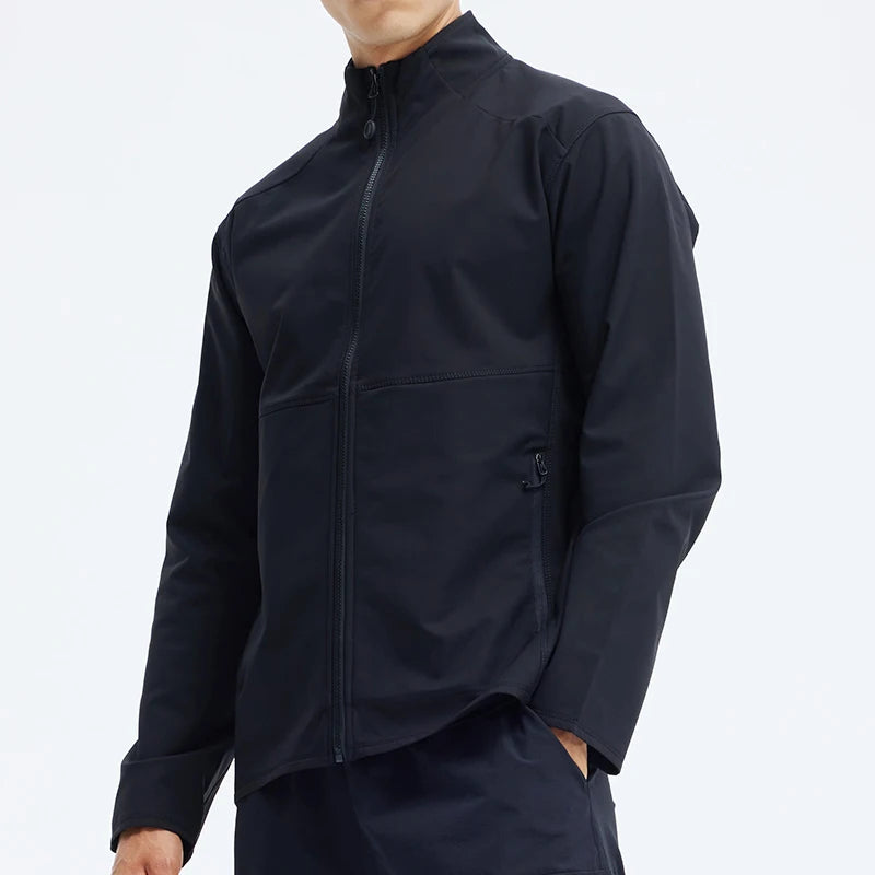 Men Water Proof Jackets Winter Windbreaker Workout Track Jacket Black Men Long Sleeve Zip up Jackets for Europe