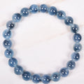 Natural Crystal  Blue  Sugar Heart Chalcedony Agate Bracelet Women Single Circle Bracelet for Women