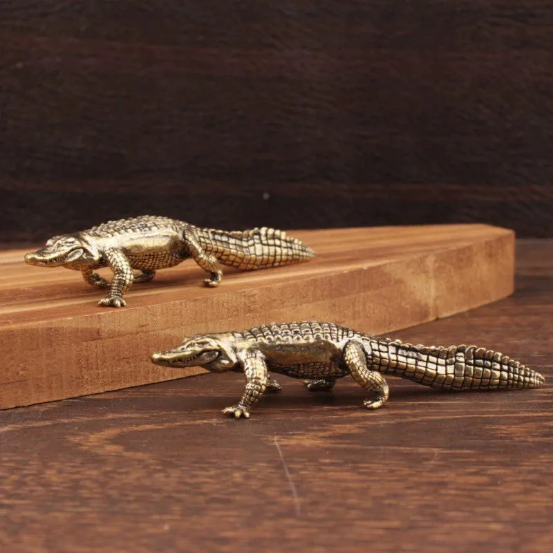 Crocodile Statue Animal Figurine Brass Creative Brass Crocodile Statue Ornament MegaBDM