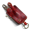Portable Small Card Holder Key Bag Fashionable Handmade PU Leather Car Key Case